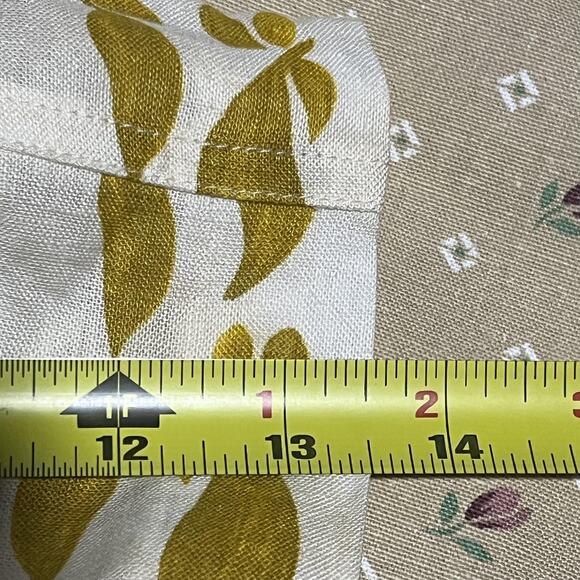 ZARA Shorts Womens Medium White Yellow Leaf Print Drawstring Art 3430-193-100 - Picture 4 of 6